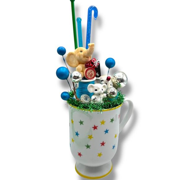 Elephant Party Birthday Assemblage Decor Decorations Kitschy Cute - Picture 1 of 10